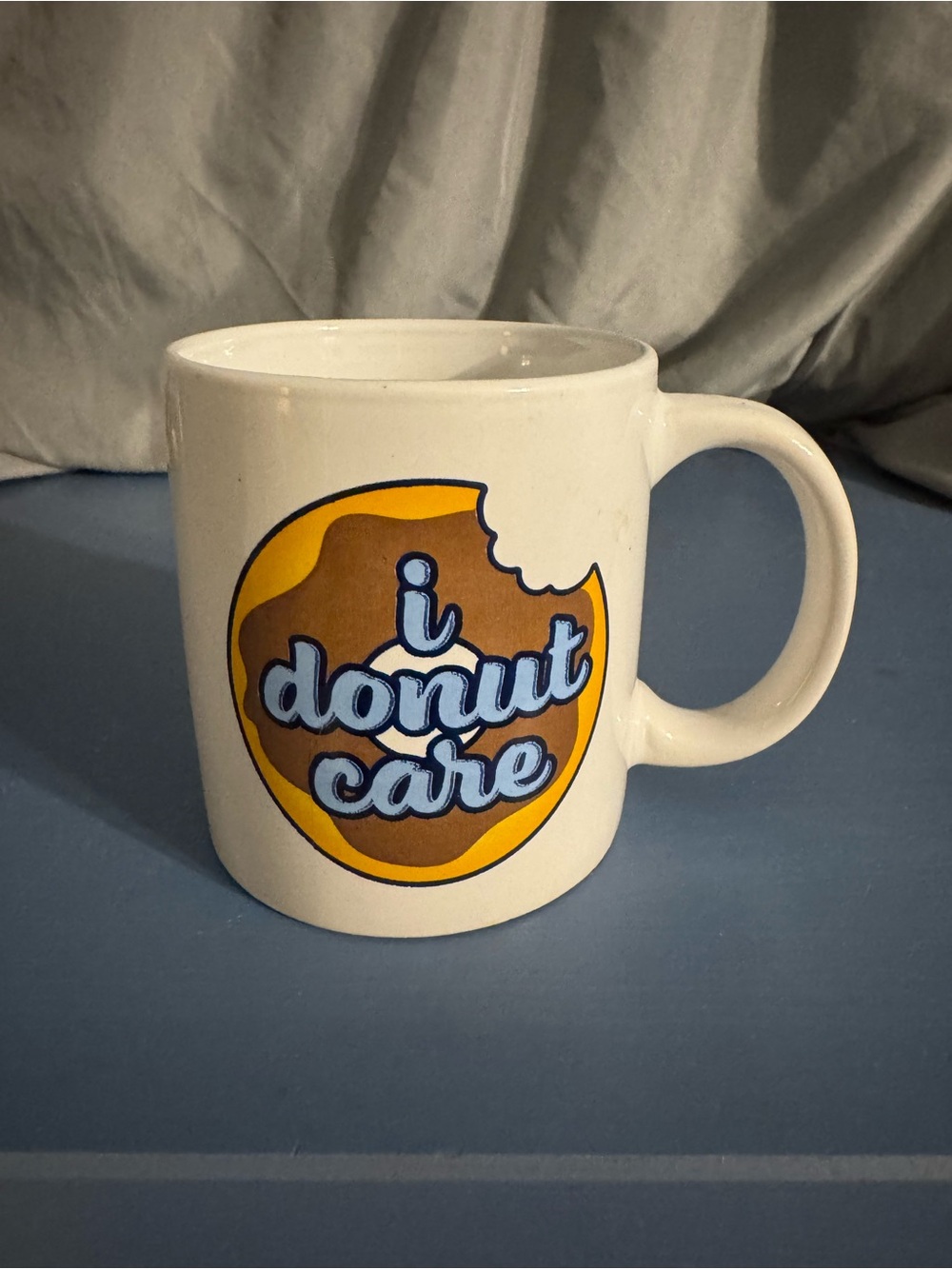 White 'I Donut Care' Ceramic Coffee Mug